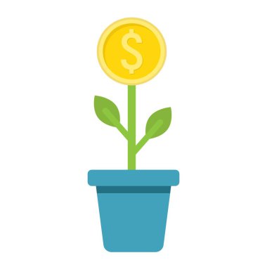 Yatırım büyüme düz simgesi, iş ve Finans