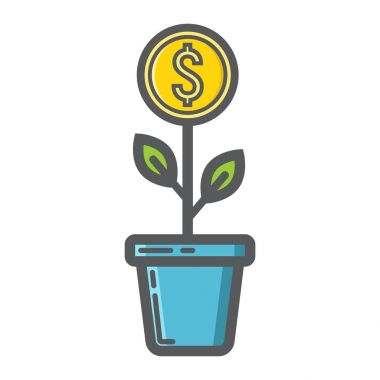 Yatırım büyüme doldurulmuş anahat simgesini, iş