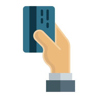 Kredi kartı ödeme düz simgesi, işletme finansı