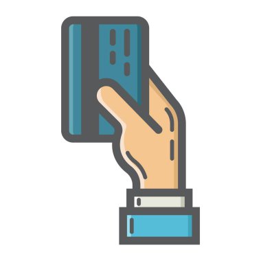 Kredi kartı ödeme doldurulmuş anahat simgesini, iş