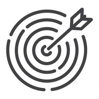 Hedef satırı simgesi, iş ve dart tahtası