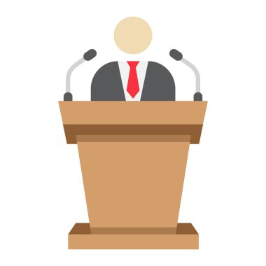 Hoparlör düz simgesi, iş ve tribün