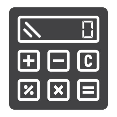 Katı simgesi, iş ve hesap makinesi hesaplamak