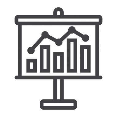 Grafik satırı simgesi gemide büyüyen iş,