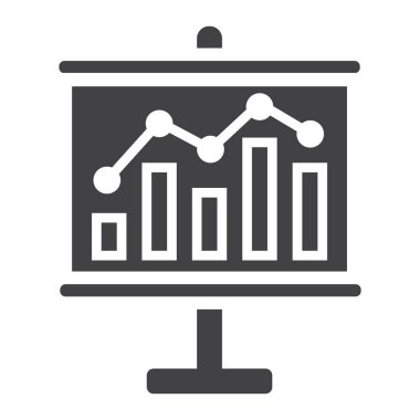 Grafik katı simgesi gemide büyüyen iş