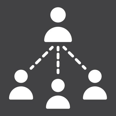 Sosyal pazarlama ağı katı simgesi, iş