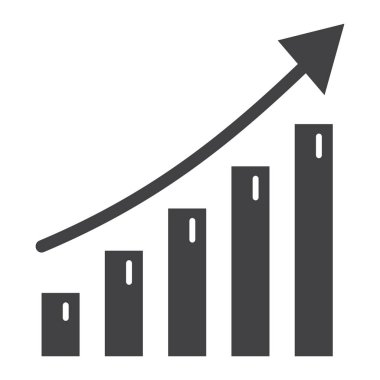 İş büyüme katı simgesi, iş dünyası ve Finans
