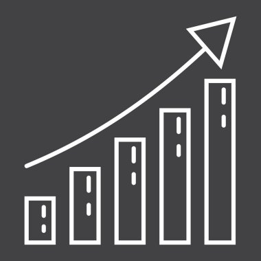 İş büyüme satırı simgesi, iş dünyası ve Finans