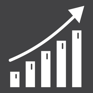 İş büyüme katı simgesi, iş dünyası ve Finans