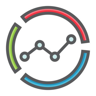 Pazar analizi renkli satırı simgesi, iş