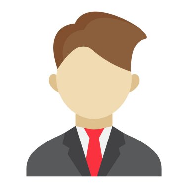 İşadamı düz simgesi, iş ve kişi