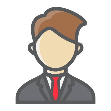 İşadamı renkli satırı simgesi, iş kişi