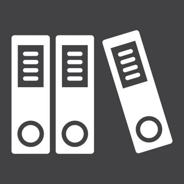 Bağlayıcı katı simgesi, iş ve klasör