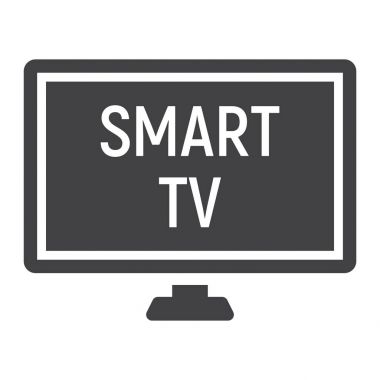 Akıllı Tv katı simgesi, ev ve cihaz