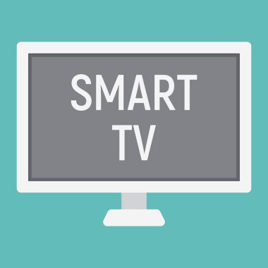 Akıllı Tv düz simgesi, ev ve cihaz