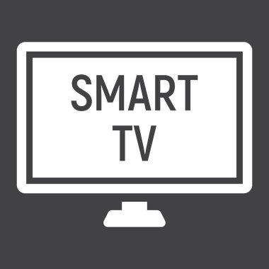Akıllı Tv katı simgesi, ev ve cihaz