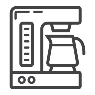 Kahve makinesi satırı simgesi, mutfak ve cihaz