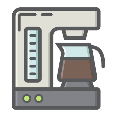 Kahve makinesi renkli satırı simgesi, mutfak aletleri