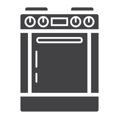 Gaz sobası katı simgesi, mutfak ve cihaz