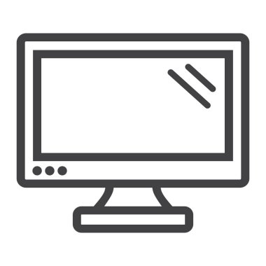 Bilgisayar monitörü satırı simgesi, ekran ve aygıt