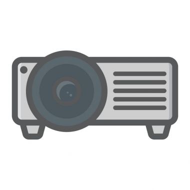 Projektör renkli satırı simgesi, sunum toplantı