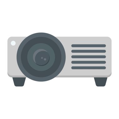 Projektör düz simgesi, sunum ve Toplantı