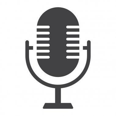 Mikrofon katı simgesi, stüdyo ve ses