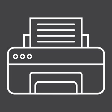 Vektör yazıcı satırı simgesi, Faks ve ofis,