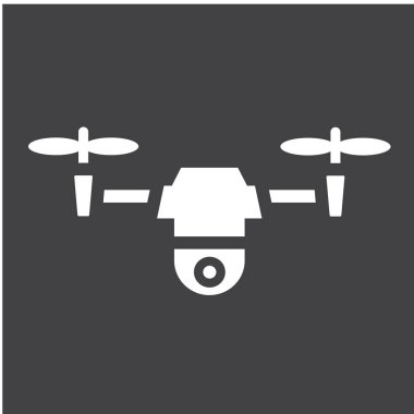 Katı simgesi, sinek ve helikopter robot, vektör