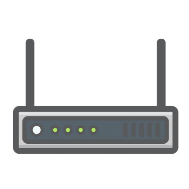 Yönlendirici renkli satırı simgesi, internet ve wifi
