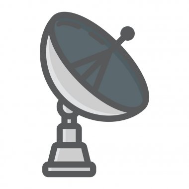 Uydu çanağı renkli satırı simgesi, anten