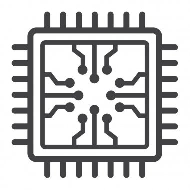 Satırı simgesi, devre kartı ve cpu chip