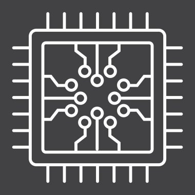 Satırı simgesi, devre kartı ve cpu chip