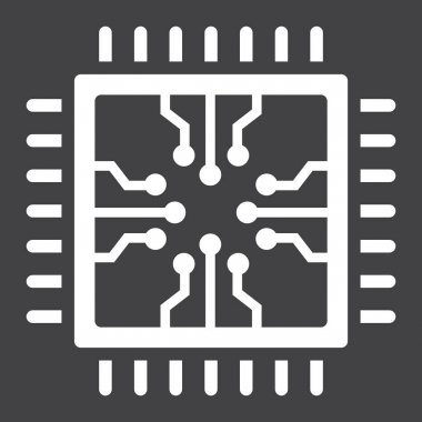 Katı simgesi, devre kartı ve cpu chip