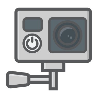Eylem kamera renkli çizgi simgesi, aygıt
