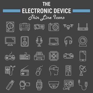 Elektronik cihaz satır simge kümesi, teknoloji