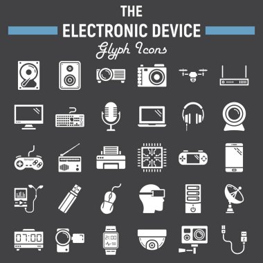 Elektronik cihaz sağlam simge kümesi, teknoloji