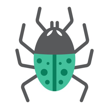 Virüs düz simgesi, enfeksiyon ve güvenlik