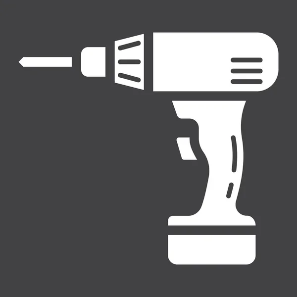 Electric Drill glyph ikon, bygga och reparera — Stock vektor