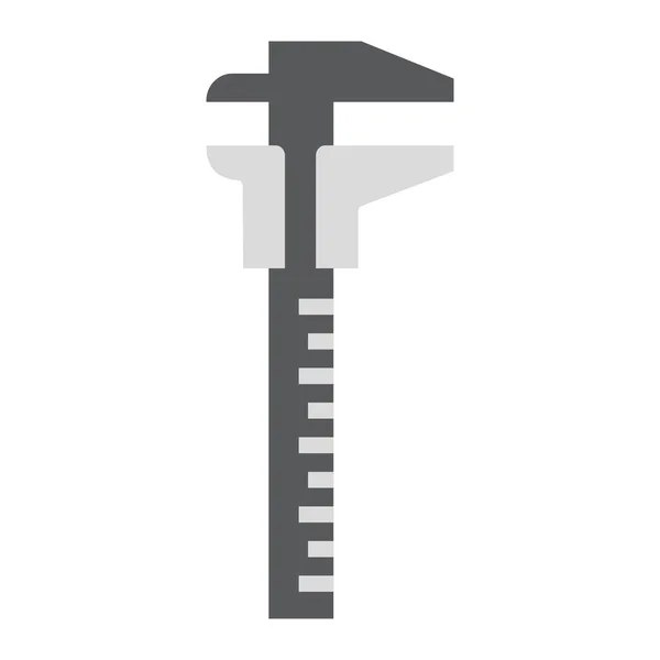 Schuifmaat gemeten plat pictogram, bouw en reparatie — Stockvector