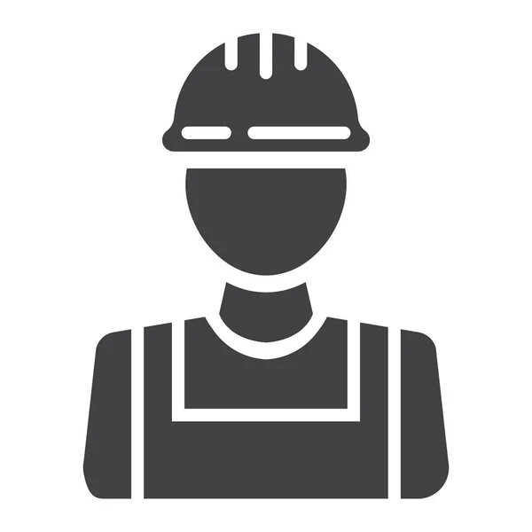 Builder glyph icon, build and repair, construction — Stock Vector