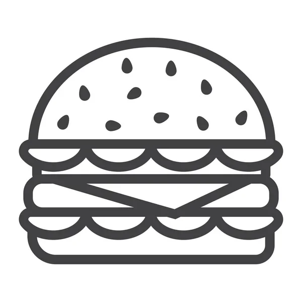 Linea Hamburger icona, cibo e bevande, fast food — Vettoriale Stock