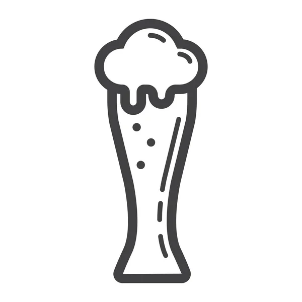 Ikonę linia szkła piwo, jedzenie i picie, alkohol znak — Wektor stockowy