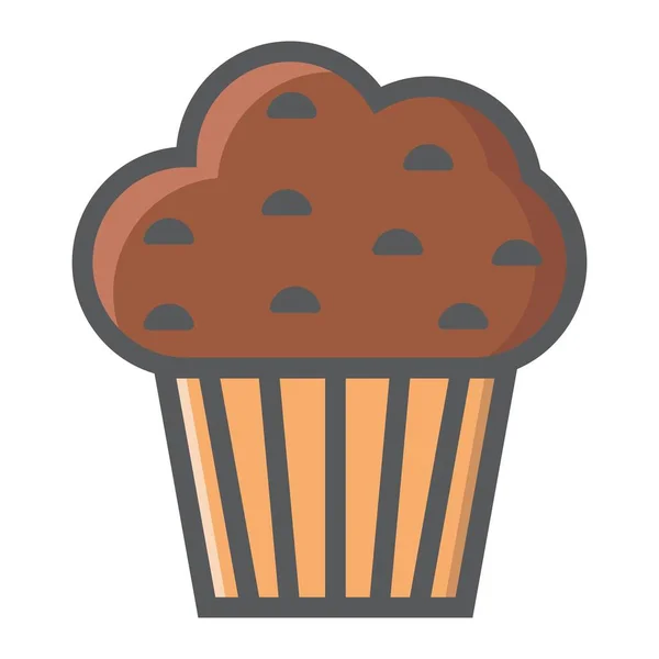 Muffin γεμάτο εικονίδιο διάρθρωσης, τροφίμων και ποτών — Διανυσματικό Αρχείο