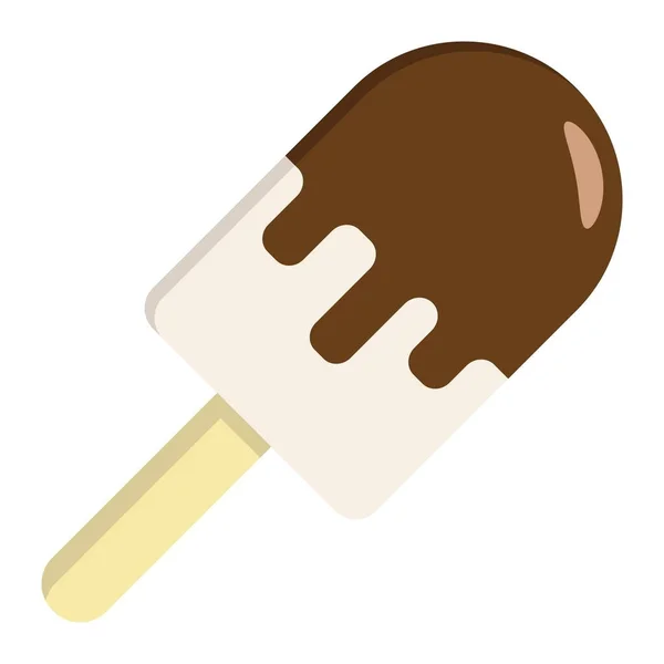 Icono plano de helado, comida y bebida, signo dulce — Vector de stock