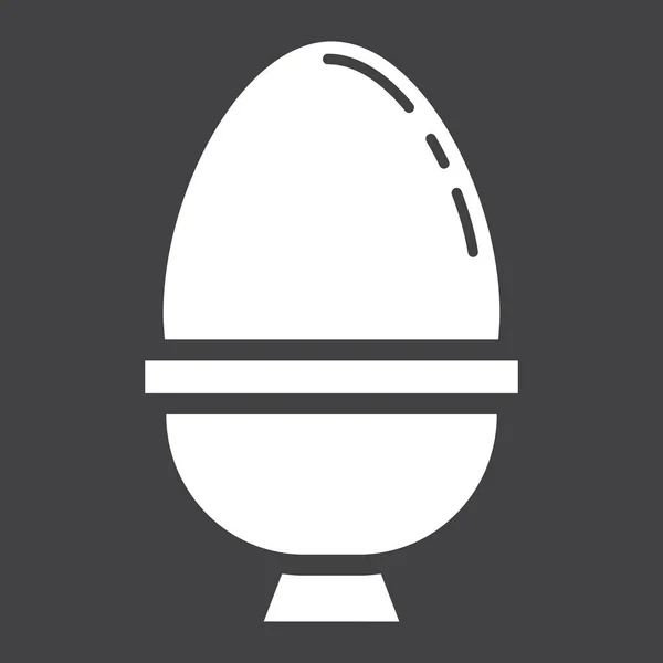 Vařené vejce ikony glyfů skořápku, jídlo a pití. — Stockový vektor