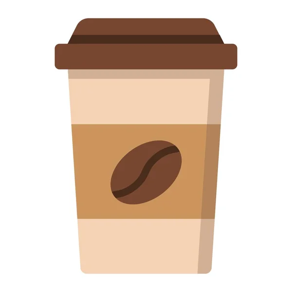 Kaffee-Flach-Symbol, Essen und Trinken, Cappuccino-Schild — Stockvektor