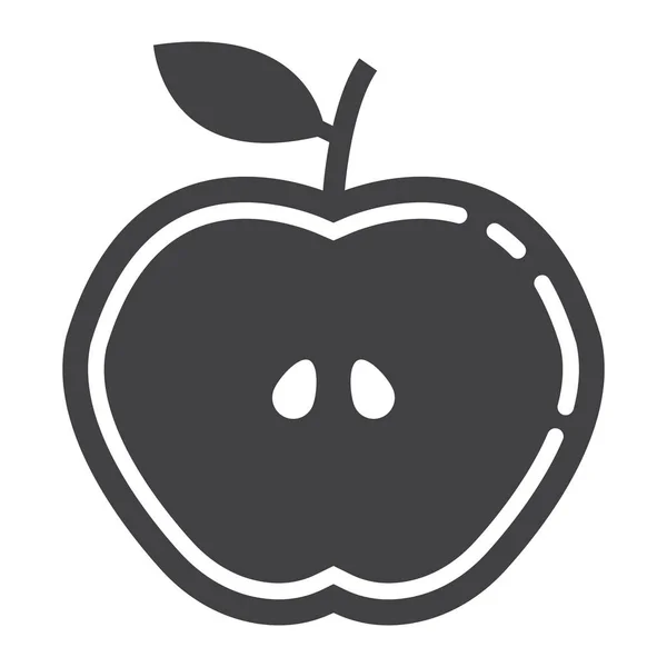 Apple skär glyph ikon, mat och dryck, hälften logga — Stock vektor