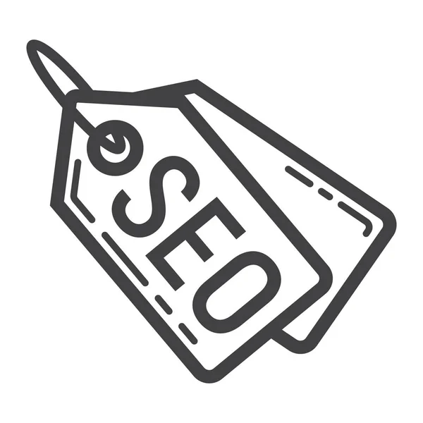 SEO značky řádek ikon, seo a rozvoj, znamení — Stockový vektor