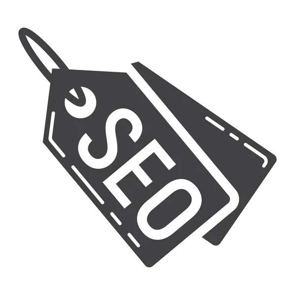 SEO značky glyfů ikona, seo a vývoje, — Stockový vektor